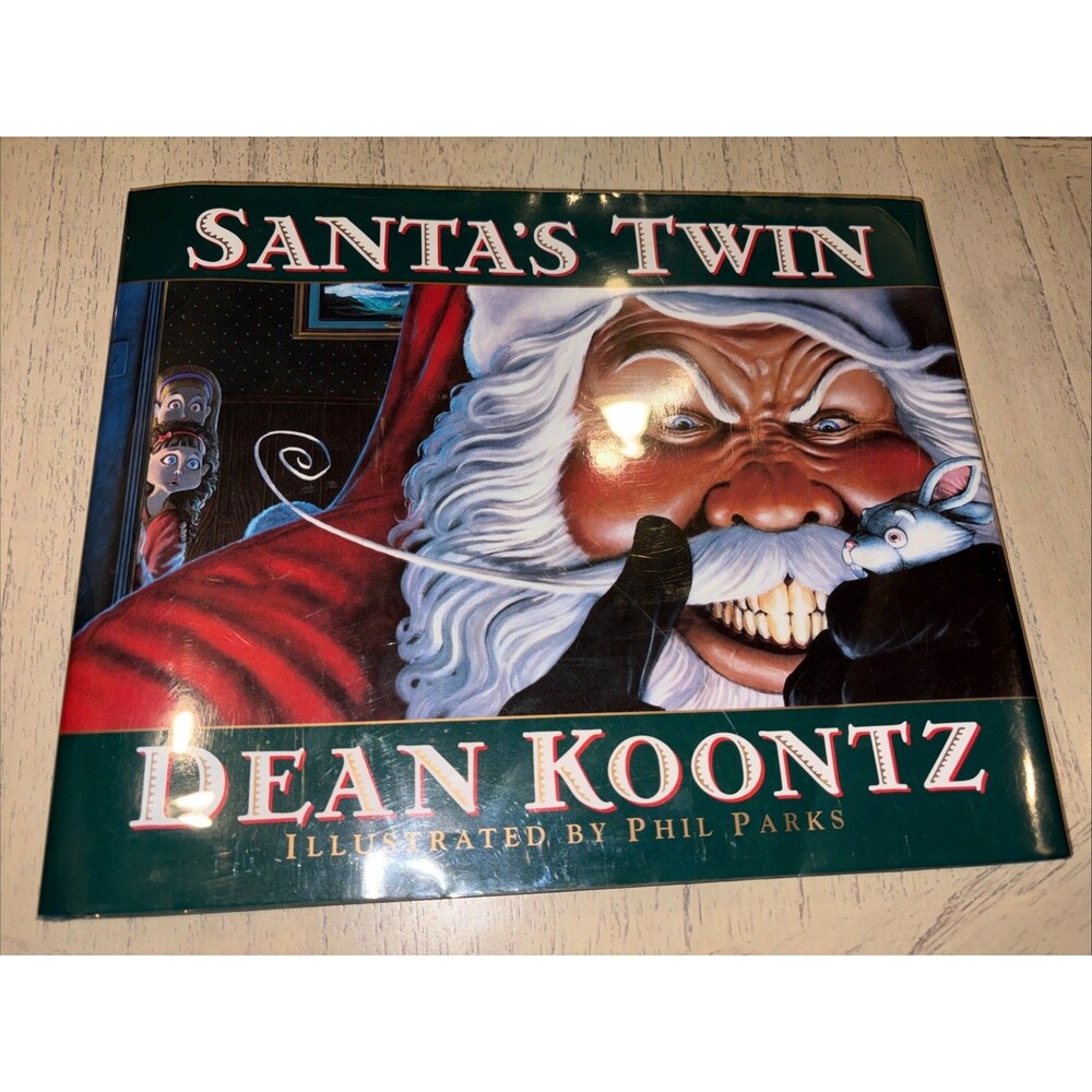 Santa's Twin, Dean Koontz SIGNED by Koontz & Phil Parks 1st Ed HCDJ 1996
